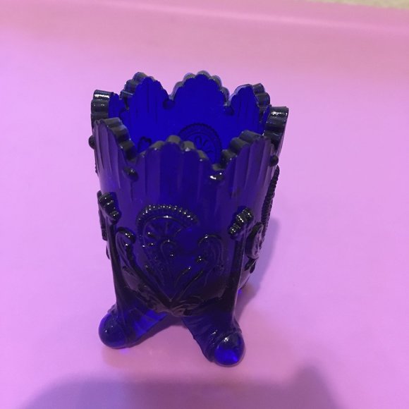 Other - Vintage Cobalt Blue Footed Toothpick Holder